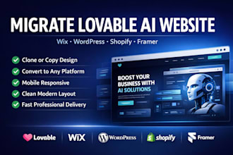 migrate clone copy convert lovable ai to wix wordpress shopify framer website