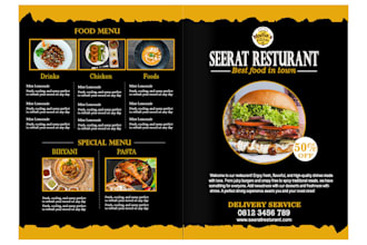 design a professional restaurant , digital  and print ready food menu