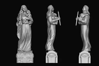 sculpt 3d portrait relief,bas relief model,gothic sculpture,stl for cnc,3d print
