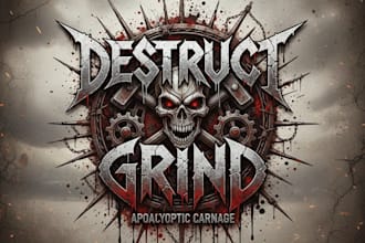 make a destructive grind metal logo