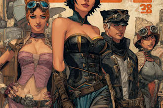 draw a cover art or comic cover art
