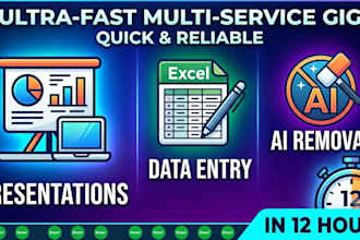 make presentation , data entry and ai removal in 12 hours