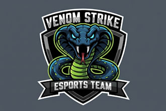 create snake mascot logo design with company