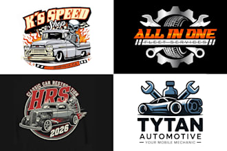 design automotive logo, car rental, car wash, auto mobile detailing