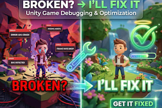 fix unity bugs, errors, crashes, scripts and gameplay issues