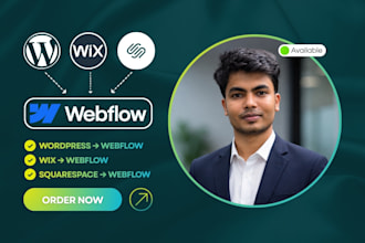 convert or rebuild your wordpress, wix, or squarespace site in webflow