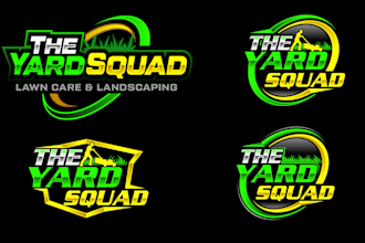 make awesome landscape, grass trimming and lawn care logo