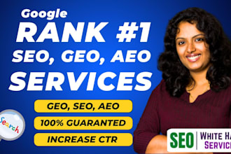 do website monthly SEO for google first page ranking GEO and aeo