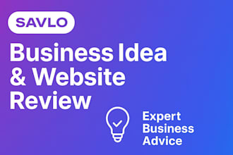 review your business idea, website and give expert advice