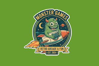 make a unique monster mascot logo with unlimited revision design