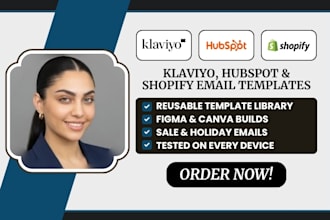 design klaviyo, hubspot and shopify email templates