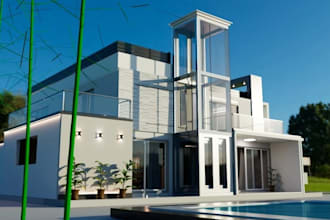visualize modern two story villa,3d house exterior,facade design,villa rendering