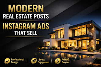 create modern real estate instagram posts ads and social media design