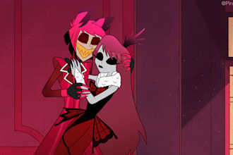 draw your hazbin hotel character, oc x canon etc