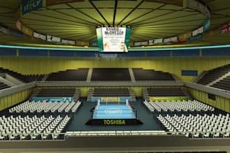 do 3d boxing arena design, wrestling ring, MMA arena, sport facility design