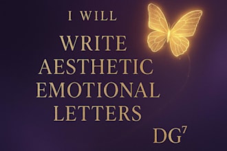 write aesthetic emotional or dark personalized letters dg7 style