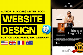 responsive book author blogger website and landing pages in wordpress