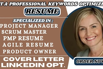 do product, project manager resume, scrum master pmp IT, resume CV ant linkedin