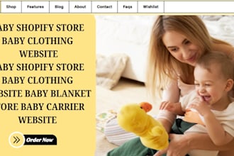 baby shopify store baby clothing website baby blanket store baby carrier website