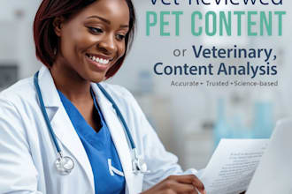 review or write veterinary articles for accuracy and credibility