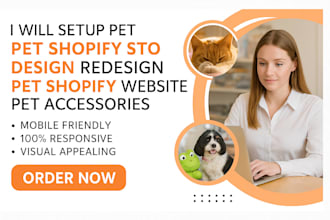 setup pet shopify store design redesign pet shopify website pet accessories