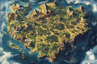 draw fantasy map illustration