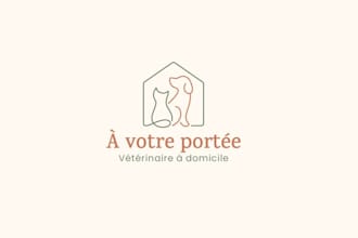 design mobile veterinary clinic dogs cats logo