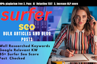 do surfer SEO bulk articles and blog posts by neuron writer for website content