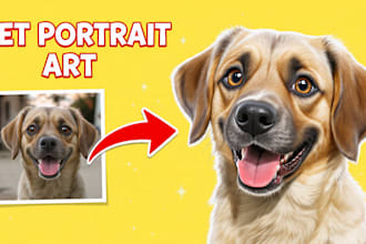 draw custom pet portrait or pet illustration in tattoo style