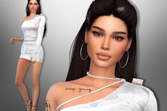 create sims 4 sims, 3d outfit, custom content for sims 4 using cc and mod