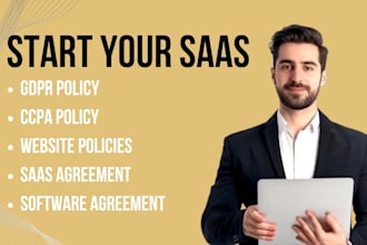 draft saas agreement, terms of service, privacy policy and user contract for you