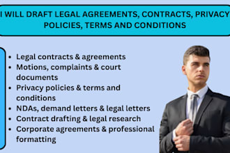 draft legal contracts agreements motions and court pleadings and court motions