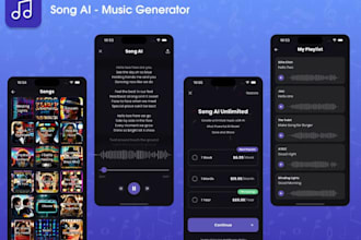 build ai music generator app, music editor app, ai content generator