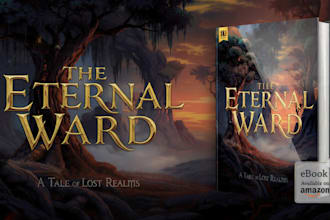 illustrate fantasy book, fiction book cover, e book cover design