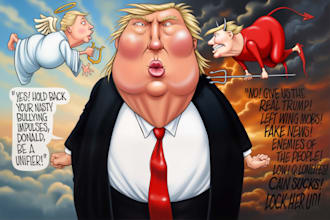 design political caricature and cartoon