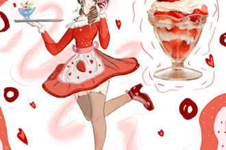 a professional full body original character concept art