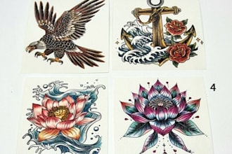 design vintage tattoo logo with vector illustration