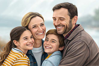 do family or group portrait illustration from photo