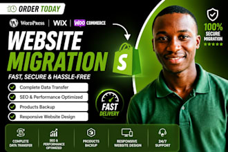 migrate to shopify, wordpress, woocommerce and wix to shopify migration