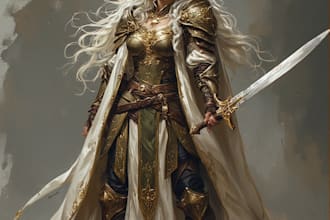 draw dnd character design and illustration