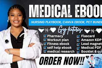 write medical PDF ebook nursing playbook pharmacy canva ebook health and fitness
