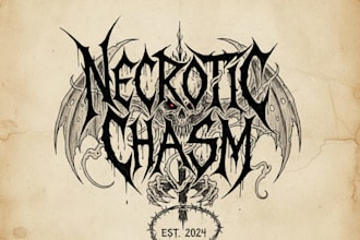 make a hand drawn deathcore logo for your band