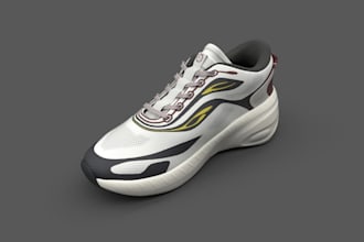 do 3d shoe animation, 3d shoe model, shoe design rendering, sneaker and footwear