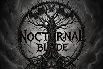 design a dark and chaotic black metal logo