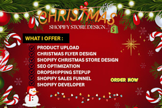 design a festive high converting christmas shopify store shopify website