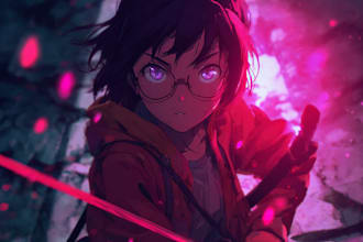 make anime drawing with anime art style character