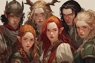 create fantasy dnd character or dnd character design
