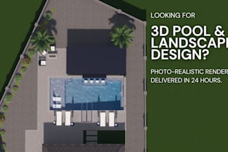 create premium 3d architectural renders for pools, landscapes and real estate