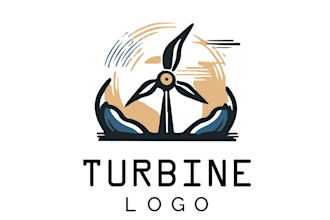 make an modern creative super turbine logo design