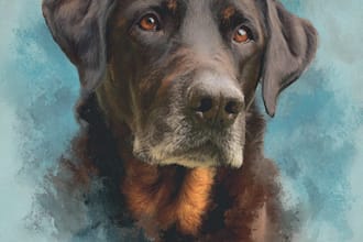 create a realistic digital pet portrait dog, cat, horse